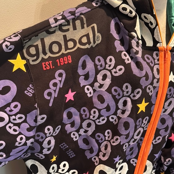 Gino Green global rare vintage hoodie Jacket full of 9’s EUC 5X - Picture 5 of 15